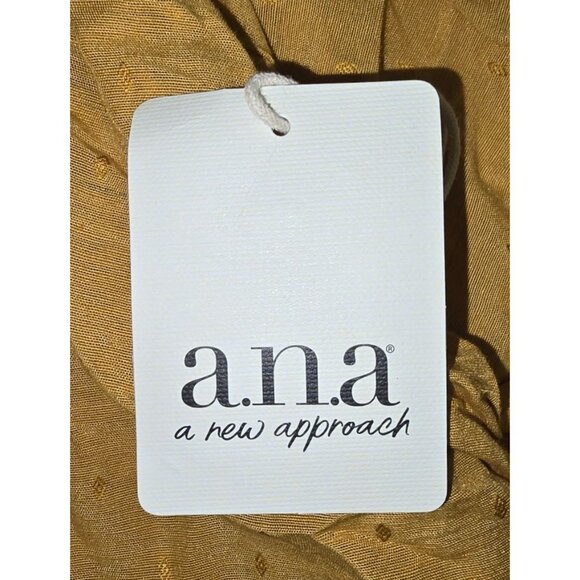 A.n.a Womens Amber Gold Peasant Blouse 2X Lightweight Cotton Blend - Picture 4 of 7